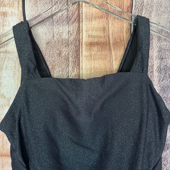 Leonisa Swimsuit One Piece Black Sparkle XL Beach Vacation Pool Resort Cruise - Picture 3 of 9